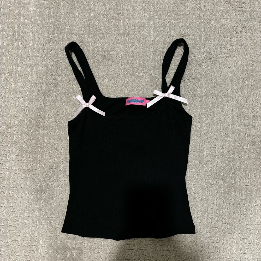 Ediket black and pink bow cami XS